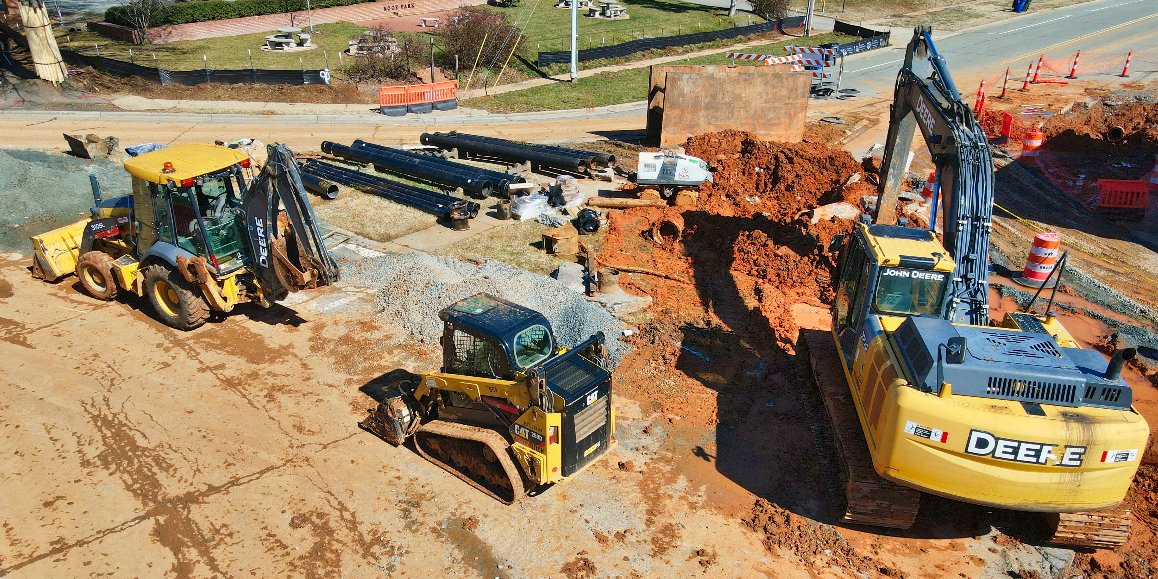 image of construction equipment and an excavator