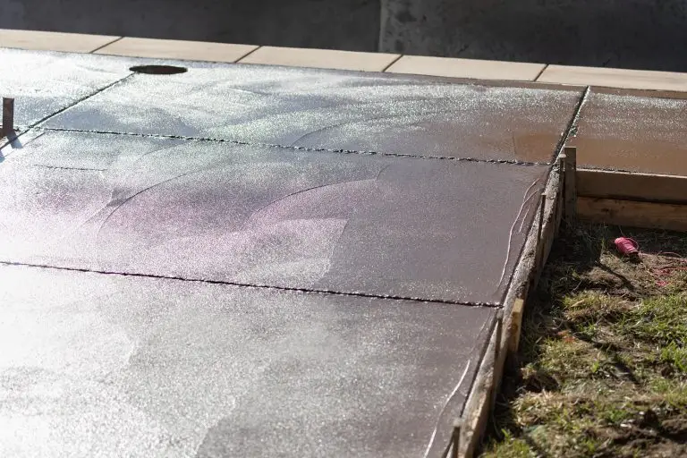 freshly poured concrete patio