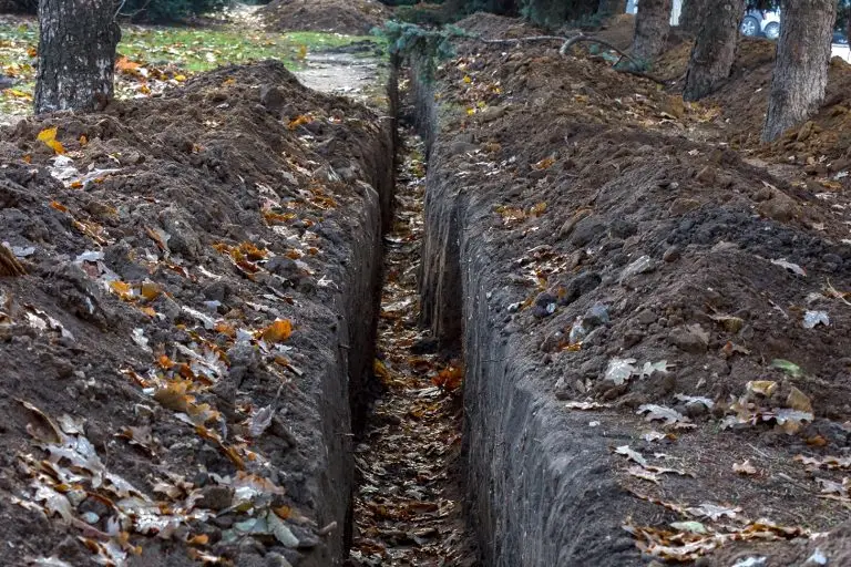 trench in dirt ground