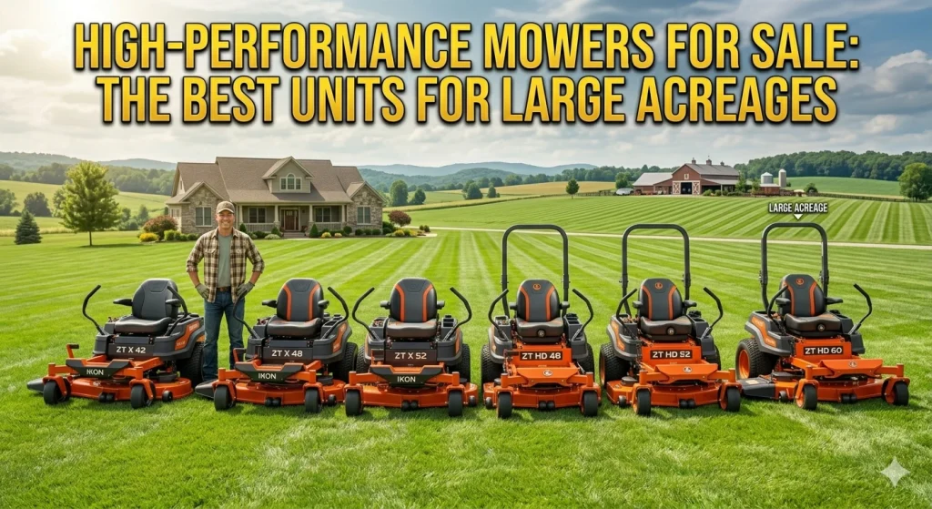 High-Performance Mowers for Sale: The Best Units for Large Acreages